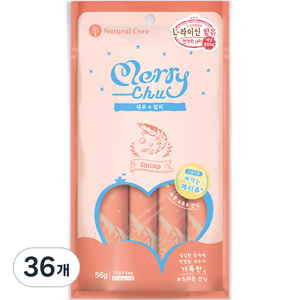네츄럴코어 메리츄 참치 새우 짜먹는 고양이 간식, 혼합맛(참치/새우), 56g, 36개