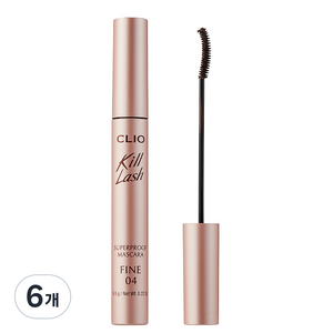클리오 킬래쉬 수퍼프루프 마스카라 파인 3.2g, 04 로지그레이지, 6개