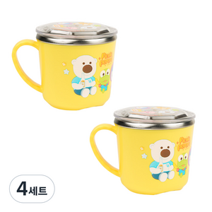 릴팡 아동용 뽀로로 논슬립 스텐컵, 혼합색상, 4세트, 255ml