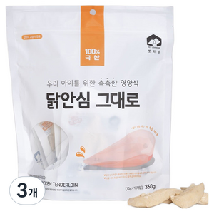펫러닝 강아지 고양이 닭안심 그대로 간식 12p, 닭가슴살, 30g, 3개