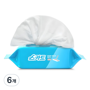 스카트 물걸레 청소포 베이직 표준형 30매, 6개