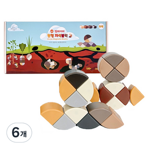 벨베이비 원형 자석블럭 32p 3.5cm, 우드, 6개