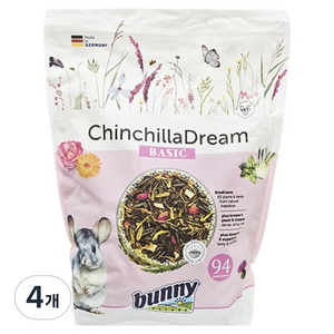 버니네이처 친칠라 드림 베이직 사료, 1.2kg, 4개