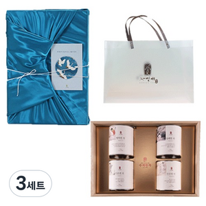 자연애 수제한차 진명차 4종 선물세트, 수제한차 진명차 4종 선물세트+ 북청 보자기 + 투명 쇼핑백, 3세트