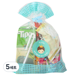 황씨네도시락 체크봉투 민트 60p + 체크타이 블루 60p + 뉴왕관보이스티커 60p, 5세트