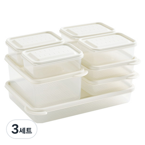 이지앤프리 차곡 다용도 냉장 정리용기 세트, 8개, 3세트