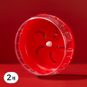 요런개 베이직 컬러 소동물 쳇바퀴 21.5cm, 레드, 2개