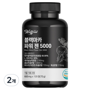 웰트릿 블랙마카 파워 젠 5000, 72g, 2개