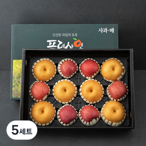 프레샤인 GAP 인증 사과 6입 + 배 6입 혼합세트, 5.2kg, 5세트