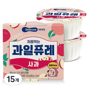 베베쿡 처음먹는 과일퓨레, 사과맛, 160g, 15개