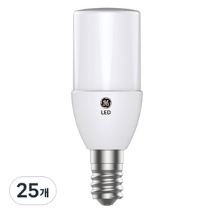제너럴일렉트릭 LED 브라이트 스틱 전구 5W E17, 주광색, 25개