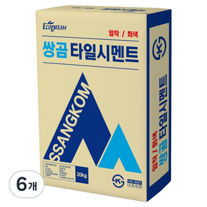 쌍곰 타일시멘트 압착회색 20kg, 6개