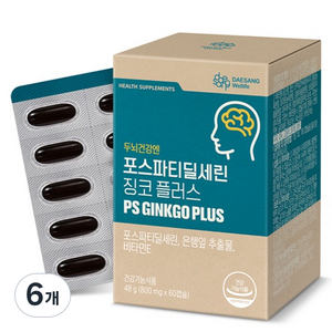 대상웰라이프 정품 포스파티딜세린 징코 플러스 48g, 60정, 6개