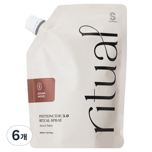 소노시즌 피톤치드 3.0 리츄얼 스프레이 탈취제 리필 시더우드, 300ml, 6개