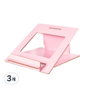 오제 노트북 목조 거치대, 핑크, 3개