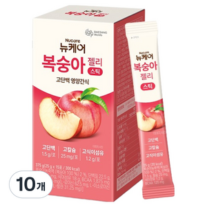 뉴케어 정품 복숭아 젤리 스틱 15p, 375g, 10개