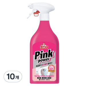 홈스타 핑크파워 욕실변기 핑크물때 클리너, 10개, 500ml