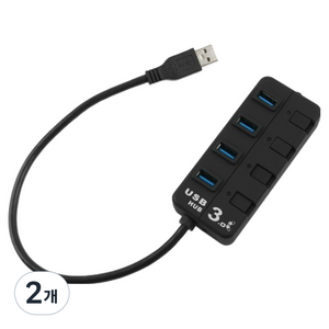 컴스 USB 3.0 허브 4포트 무전원 개별 스위치 ITB105, 2개