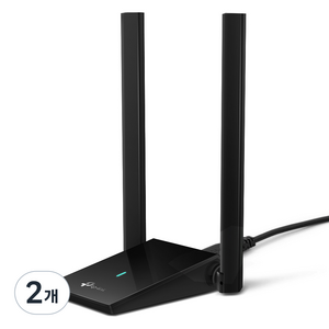 티피링크 AX1800 듀얼 안테나 하이 게인 무선 USB 어댑터, Archer TX20U Plus, 2개