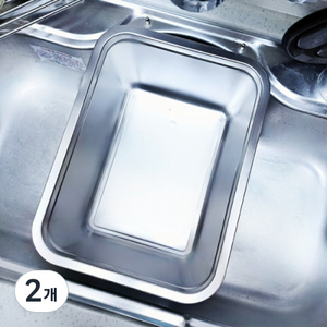 영그린 깊고 넓은304 스테인레스 설거지통 15L, 2개, 무광실버