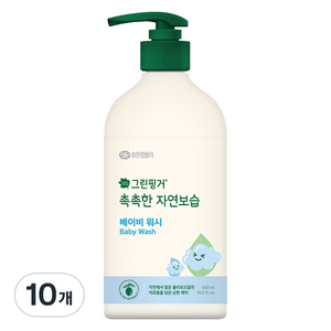 그린핑거 촉촉한 자연보습 베이비 바디워시, 500ml, 10개