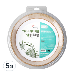 쿠킹플러스 에어프라이어용 자연 종이호일, 100개입, 5개