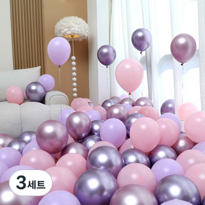 피앤비유니티 풍선 50p 세트, 06바이올렛러블리4색혼합, 3세트
