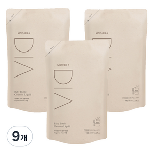 마더케이 유아용 디아 젖병세정제 리필형, 400ml, 9개