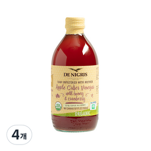 데니그리스 사과식초 허니크랜베리, 500ml, 4개