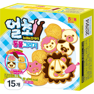 해태제과 얼초 동물 그리기 과자 52g 랜덤발송, 단품, 15개