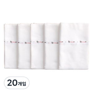 베이비앙 365 순면 사각 천기저귀 대형, 혼합 색상, 20개
