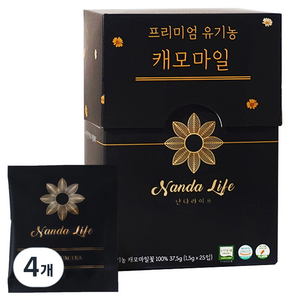 난다라이프 프리미엄 유기농 캐모마일 PLA 티백, 1.5g, 25개입, 4개