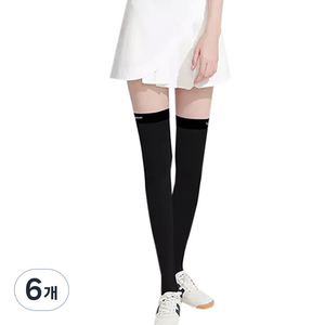 무봉제 골프 스포츠 스타킹 긴타입, 블랙, 6개