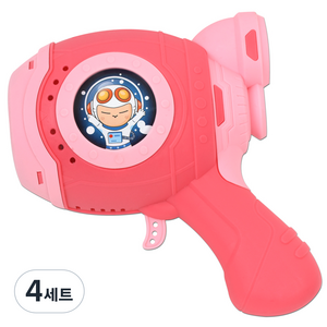 스페이스 비누방울 자동 버블건 + 용액 50ml 세트, 분홍, 4세트