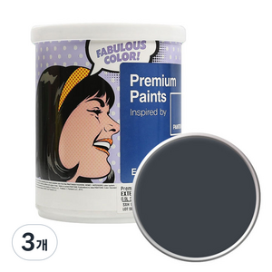 노루페인트 팬톤 외부용 실외 벽면 무광 페인트 1L, 19-4104 Ebony, 3개