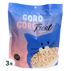 gorogoro 반려동물 동결건조 트릿 간식, 치킨, 500g, 3개