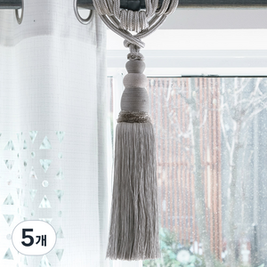 지나송 커튼 타이백 커브 30cm, 소프트그레이, 5개