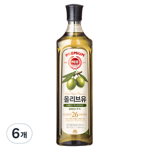해표 압착 올리브유, 900ml, 6개