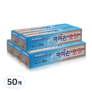 마미손 프리미엄 쿠킹호일, 30m, 50개