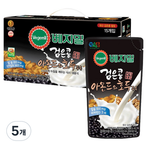 베지밀 검은콩 아몬드와 호두 두유 파우치, 190ml, 75개