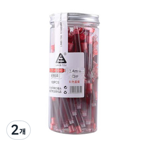 LANBITOU tramol 타사 호환 가능 만년필 잉크 100p, 레드, 2개