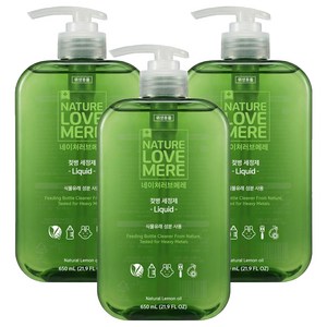 네이쳐러브메레 젖병 세정제 액상형 레몬향, 650ml, 3개