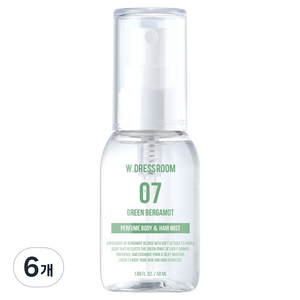 더블유드레스룸 바디&헤어미스트 No 07 그린베르가못, 6개, 50ml