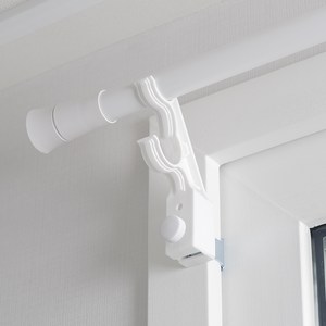 생활백서 못 없이 설치하는 안뚫어고리 커튼봉용 10 x 14 cm, 화이트, 2개