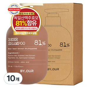 바이아우어 블랙비어81 탈모 샴푸 앰버 우드, 510ml, 10개