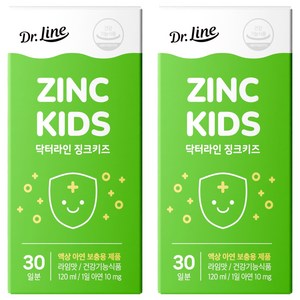 닥터라인 징크키즈 액상 아연 라임맛, 120ml, 2개