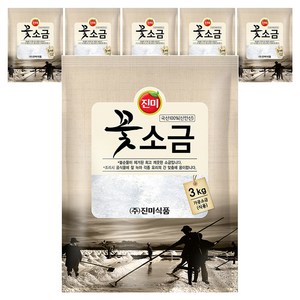 진미 꽃소금, 3kg, 6개