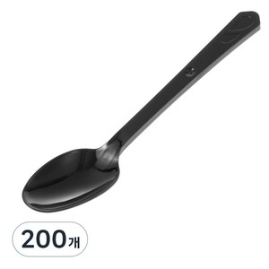 코멧 심플한 일회용 개별포장 숟가락 블랙, 1개입, 200개