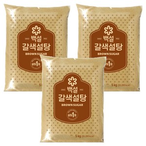 백설 갈색설탕, 5kg, 3개