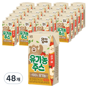 아이꼬야 유기농 주스, 혼합맛(사과/배), 120ml, 48개